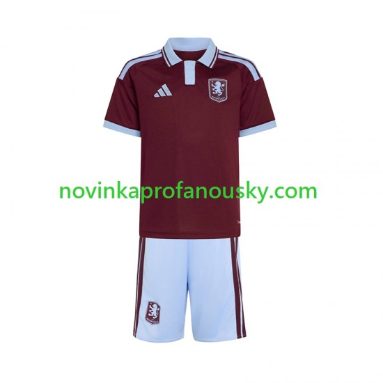 Aston Villa Dres Domácí Fotbalové Dresy pro Děti 2026-2027 Krátký rukáv