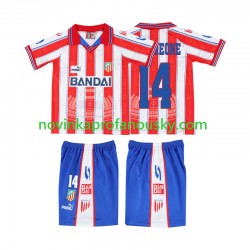 Atlético Madrid Dres SIMEONE 14 1996 1997 Retro Domácí Fotbalové Dresy pro Děti Krátký rukáv
