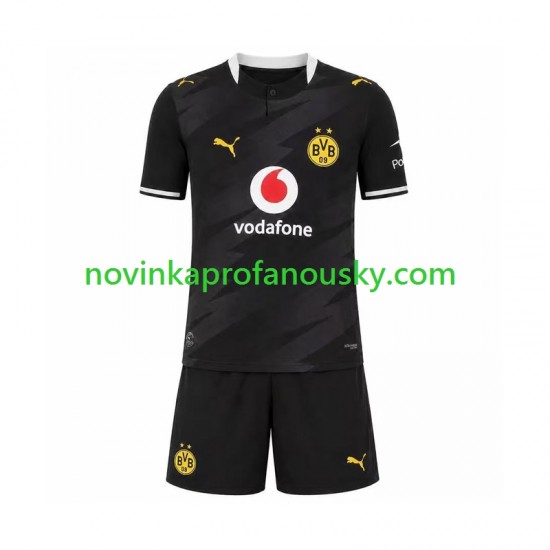 Borussia Dortmund Dres Venkovní Fotbalové Dresy pro Děti 2026-2027 Krátký rukáv