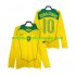 Brazílie Dres RONALDINHO 10 Retro Domácí Fotbalové Dresy pro Muže 2004 Dlouhý rukáv