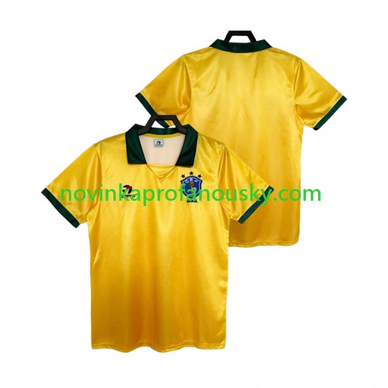 Brazílie Dres 1988 Retro Domácí Fotbalové Dresy pro Muže Krátký rukáv