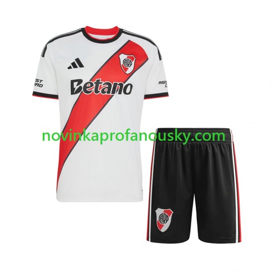 CA River Plate Dres Domácí Fotbalové Dresy pro Děti 2026-2027 Krátký rukáv