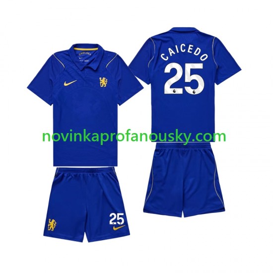 Chelsea Dres Moises Caicedo 25 Domácí Fotbalové Dresy pro Děti 2026-2027 Krátký rukáv