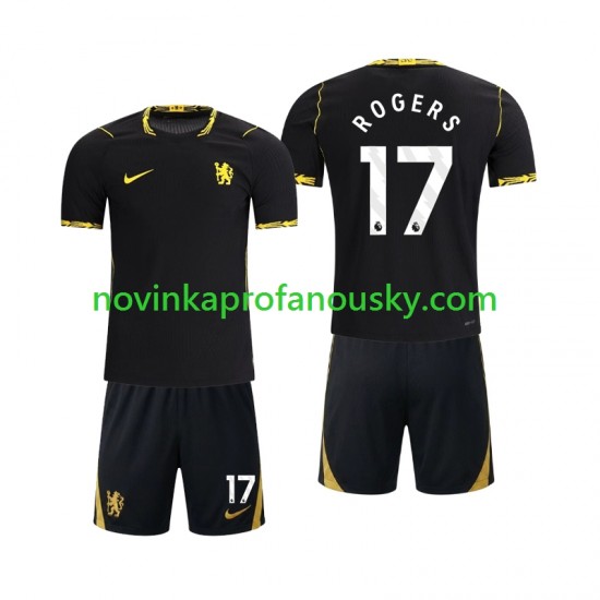 Dres Chlesea Morgan Rogers 17 Venkovní Fotbalové Dresy pro Děti 2026-2027 Krátký rukáv