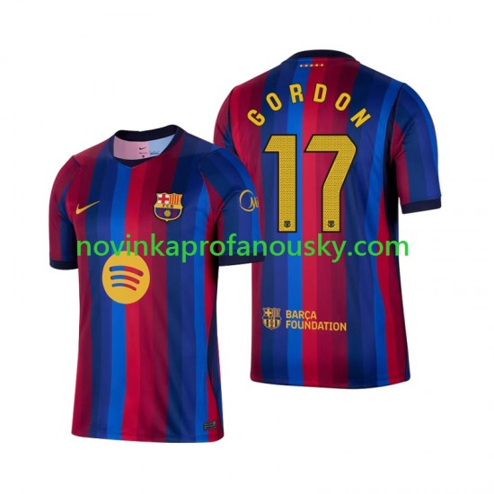 FC Barcelona Dres Anthony Gordon 17 Domácí Fotbalové Dresy pro Muže 2026-2027 Krátký rukáv
