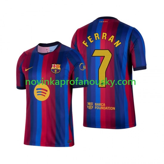 FC Barcelona Dres Ferran Torres 7 Domácí Fotbalové Dresy pro Muže 2026-2027 Krátký rukáv