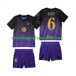 FC Barcelona Dres Gavi 6 Venkovní Fotbalové Dresy pro Děti 2026-2027 Krátký rukáv