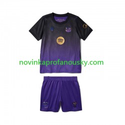 FC Barcelona Dres Venkovní Fotbalové Dresy pro Děti 2026-2027 Krátký rukáv
