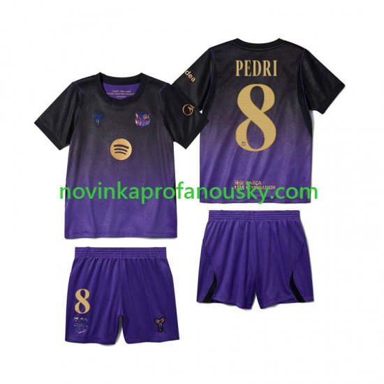 FC Barcelona Dres Pedri 8 Venkovní Fotbalové Dresy pro Děti 2026-2027 Krátký rukáv