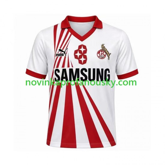 FC Köln Dres 1990 1991 Retro Domácí Fotbalové Dresy pro Muže Krátký rukáv