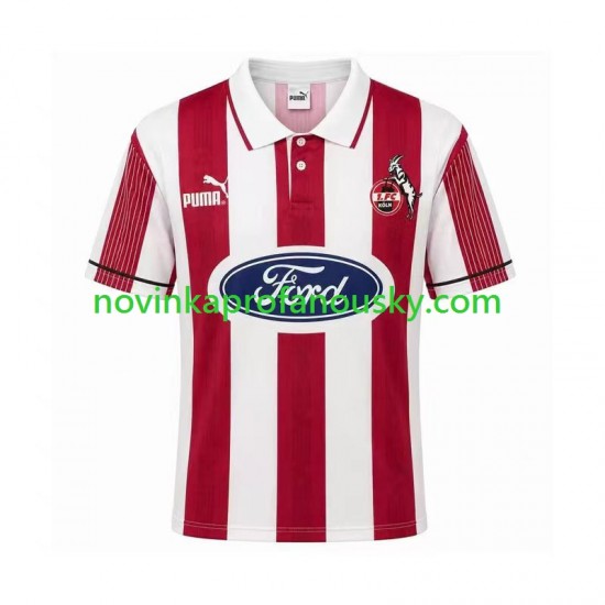 FC Köln Dres 1995 1996 Retro Domácí Fotbalové Dresy pro Muže Krátký rukáv