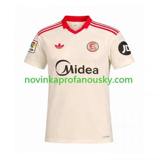Sevilla FC Dres Retro Domácí Fotbalové Dresy pro Muže 2025-2026 Krátký rukáv