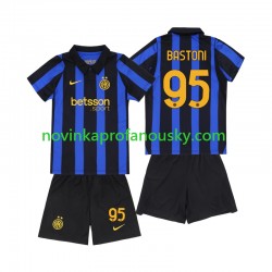 Inter Milán Dres Alessandro Bastoni 95 Domácí Fotbalové Dresy pro Děti 2026-2027 Krátký rukáv