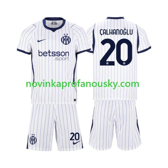 Inter Milán Dres Hakan Calhanoglu 20 Venkovní Fotbalové Dresy pro Děti 2026-2027 Krátký rukáv