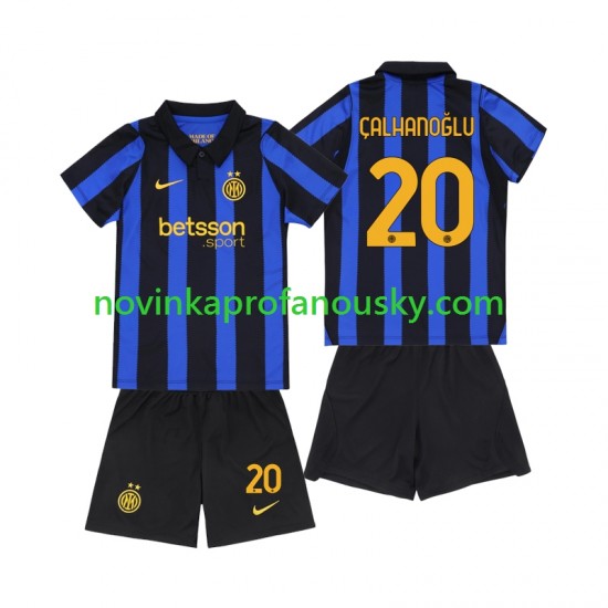 Inter Milán Dres Hakan Calhanoglu 20 Domácí Fotbalové Dresy pro Děti 2026-2027 Krátký rukáv
