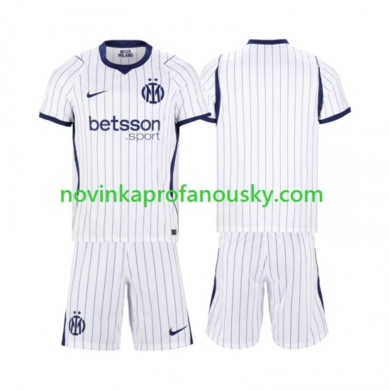 Inter Milán Dres Venkovní Fotbalové Dresy pro Děti 2026-2027 Krátký rukáv
