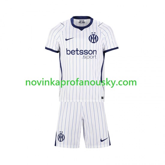 Inter Milán Dres Venkovní Fotbalové Dresy pro Děti 2026-2027 Krátký rukáv