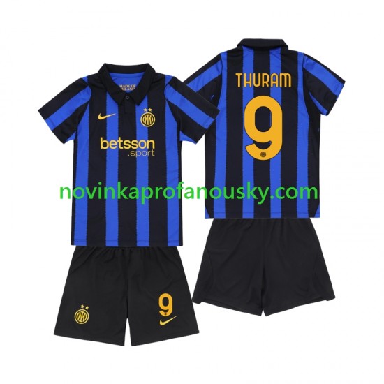 Inter Milán Dres Marcus Thuram 9 Domácí Fotbalové Dresy pro Děti 2026-2027 Krátký rukáv