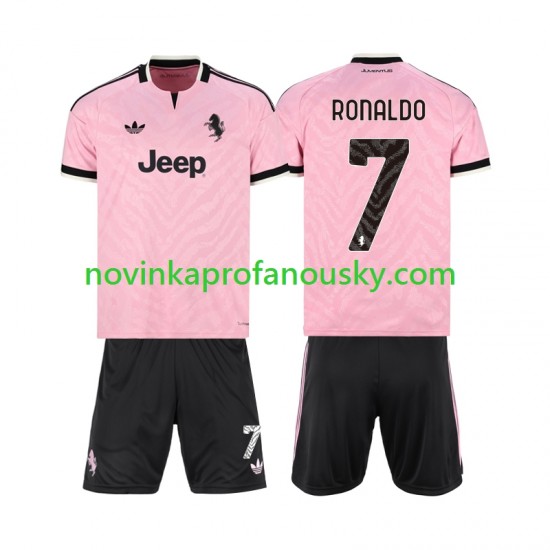 Juventus Dres Cristiano Ronaldo 7 Venkovní Fotbalové Dresy pro Děti 2026-2027 Krátký rukáv