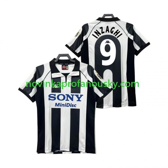 Juventus Dres INZAGHI 9 1997 Retro Domácí Fotbalové Dresy pro Muže 1998 Krátký rukáv
