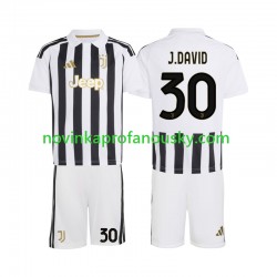 Juventus Dres Jonathan David 30 Domácí Fotbalové Dresy pro Děti 2026-2027 Krátký rukáv