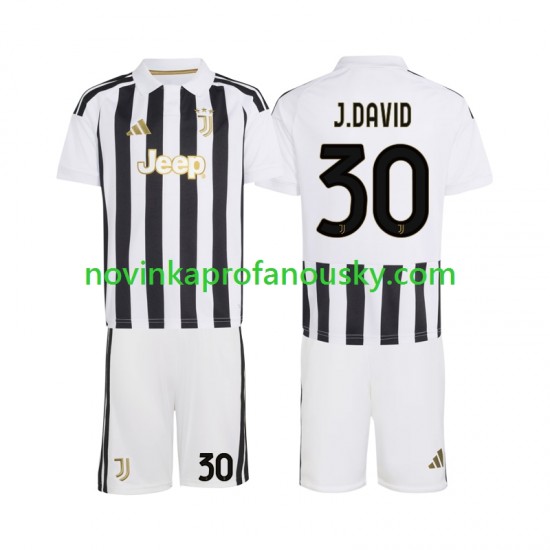 Juventus Dres Jonathan David 30 Domácí Fotbalové Dresy pro Děti 2026-2027 Krátký rukáv