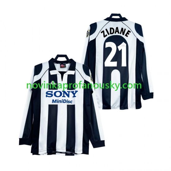 Juventus Dres ZIDANE 21 1997 Retro Domácí Fotbalové Dresy pro Muže 1998 Dlouhý rukáv