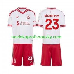 Liverpool Dres V铆ctor Munoz 23 Venkovní Fotbalové Dresy pro Děti 2026-2027 Krátký rukáv