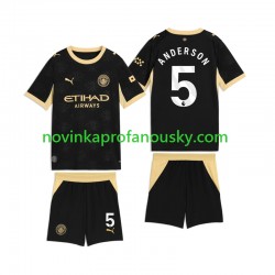Manchester City Dres Elliot Anderson 5 Venkovní Fotbalové Dresy pro Děti 2026-2027 Krátký rukáv