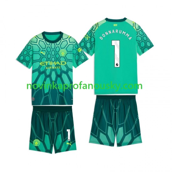 Manchester City Dres Gianluigi Donnarumma 1 Brankářské Domácí Fotbalové Dresy pro Děti 2026-2027 Krátký rukáv