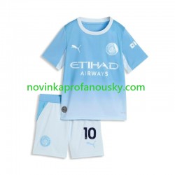 Manchester City Dres Rayan Cherki 10 Domácí Fotbalové Dresy pro Děti 2026-2027 Krátký rukáv