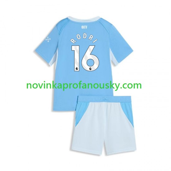 Manchester City Dres Rodri 16 Domácí Fotbalové Dresy pro Děti 2026-2027 Krátký rukáv