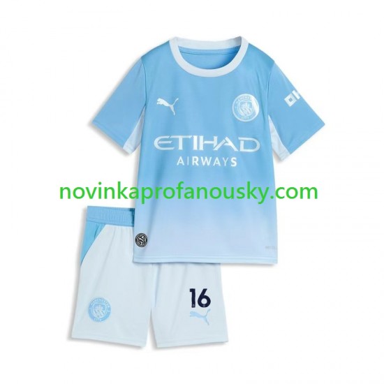 Manchester City Dres Rodri 16 Domácí Fotbalové Dresy pro Děti 2026-2027 Krátký rukáv