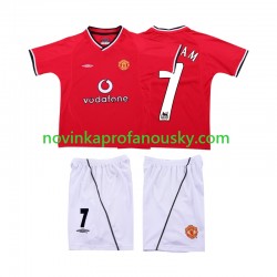 Manchester United Dres BECKHAM 7 2000 Retro Domácí Fotbalové Dresy pro Děti 2002 Krátký rukáv