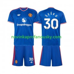 Manchester United Dres Benjamin Sesko 30 Venkovní Fotbalové Dresy pro Děti 2026-2027 Krátký rukáv