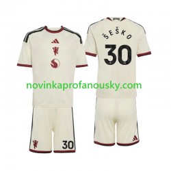 Manchester United Dres Benjamin Sesko 30 Alternativní Fotbalové Dresy pro Děti 2026-2027 Krátký rukáv