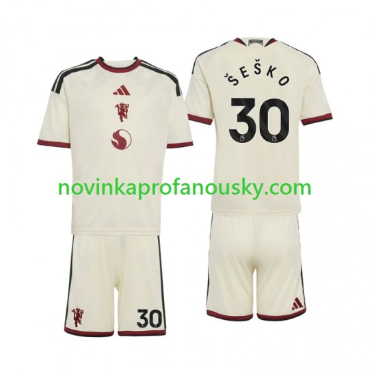 Manchester United Dres Benjamin Sesko 30 Alternativní Fotbalové Dresy pro Děti 2026-2027 Krátký rukáv