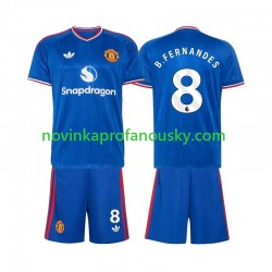 Manchester United Dres Bruno Fernandes 8 Venkovní Fotbalové Dresy pro Děti 2026-2027 Krátký rukáv