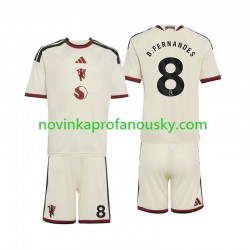 Manchester United Dres Bruno Fernandes 8 Alternativní Fotbalové Dresy pro Děti 2026-2027 Krátký rukáv