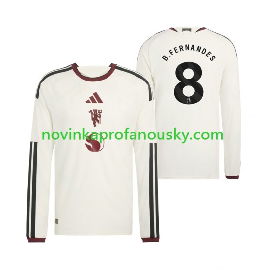 Manchester United Dres Bruno Fernandes 8 Alternativní Fotbalové Dresy pro Muže 2026-2027 Dlouhý rukáv