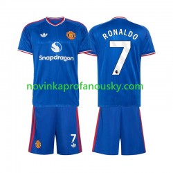 Manchester United Dres Cristiano Ronaldo 7 Venkovní Fotbalové Dresy pro Děti 2026-2027 Krátký rukáv