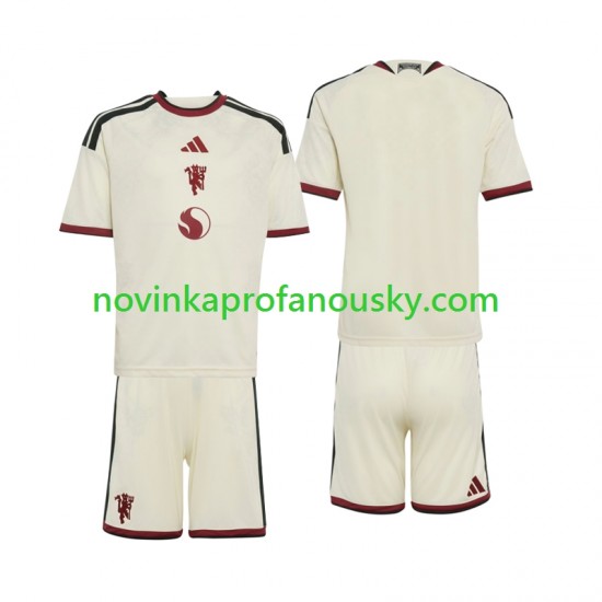 Manchester United Dres Alternativní Fotbalové Dresy pro Děti 2026-2027 Krátký rukáv