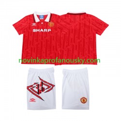 Manchester United Dres 1993 Retro Domácí Fotbalové Dresy pro Děti 1994 Krátký rukáv