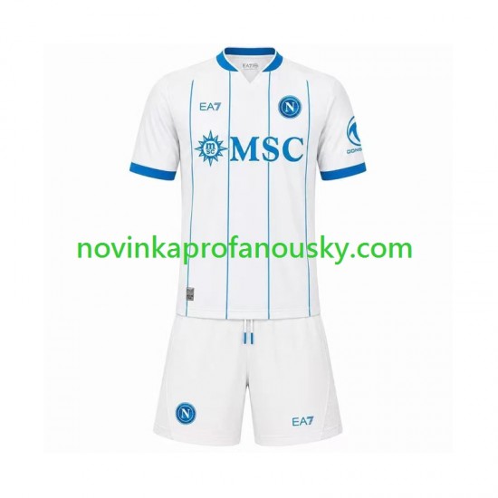 SSC Neapol Dres Venkovní Fotbalové Dresy pro Děti 2026-2027 Krátký rukáv