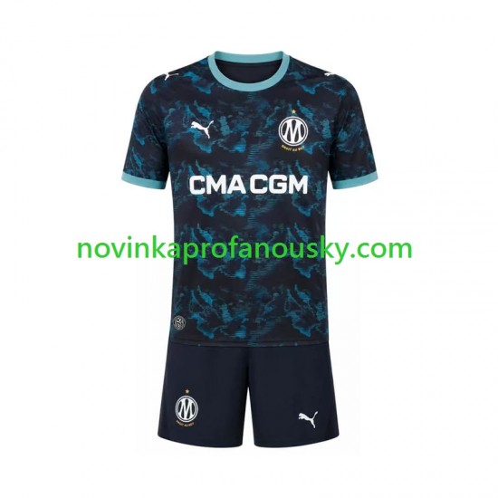 Olympique Marseille Dres Venkovní Fotbalové Dresy pro Děti 2026-2027 Krátký rukáv