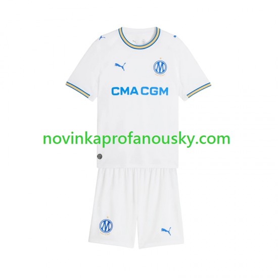 Olympique Marseille Dres Domácí Fotbalové Dresy pro Děti 2026-2027 Krátký rukáv
