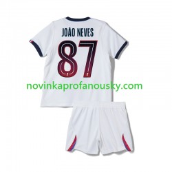 Paris Saint-Germain Dres Joao Neves 87 Venkovní Fotbalové Dresy pro Děti 2026-2027 Krátký rukáv