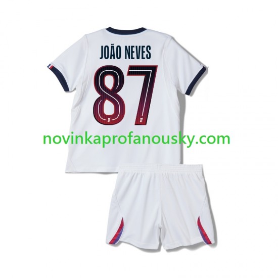 Paris Saint-Germain Dres Joao Neves 87 Venkovní Fotbalové Dresy pro Děti 2026-2027 Krátký rukáv