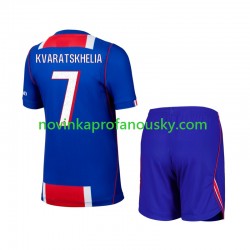 Paris Saint-Germain Dres Khvicha Kvaratskhelia 7 Domácí Fotbalové Dresy pro Děti 2026-2027 Krátký rukáv