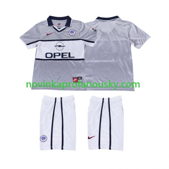Paris Saint-Germain Dres 2000 2001 Retro Venkovní Fotbalové Dresy pro Děti Krátký rukáv